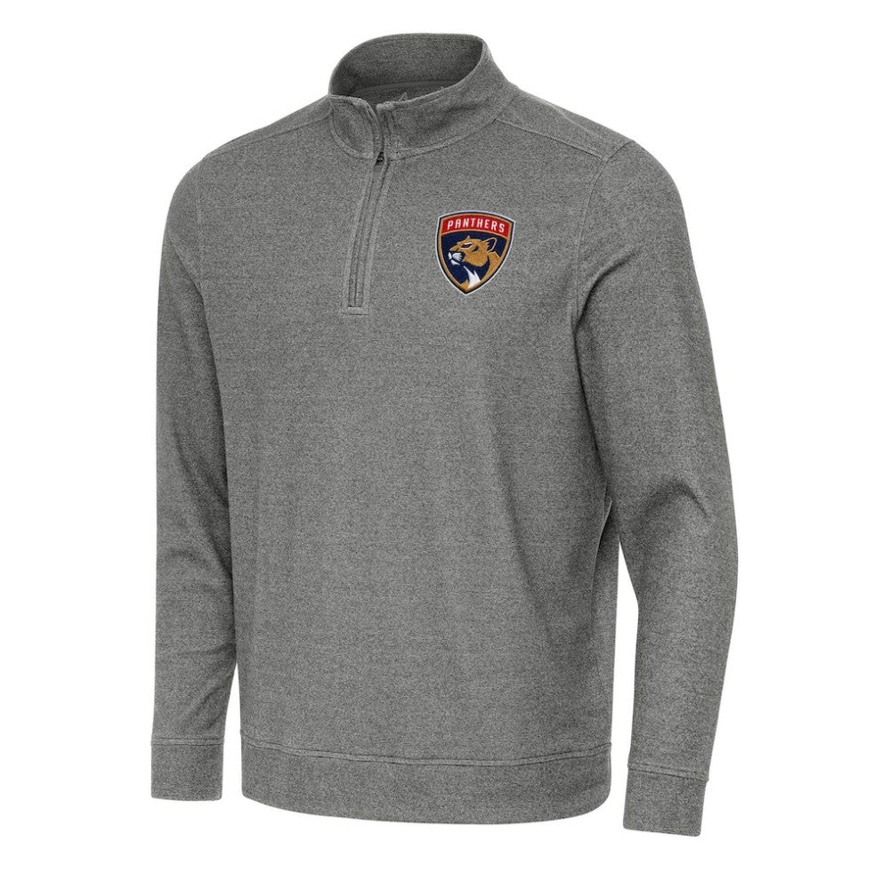 Florida Panthers Antigua Subtle Quarter-Zip Sweatshirt - Heather Black | US 202236180