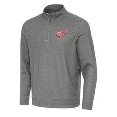 Detroit Red Wings Antigua Subtle Quarter-Zip Sweatshirt - Heather Black | US 202236184