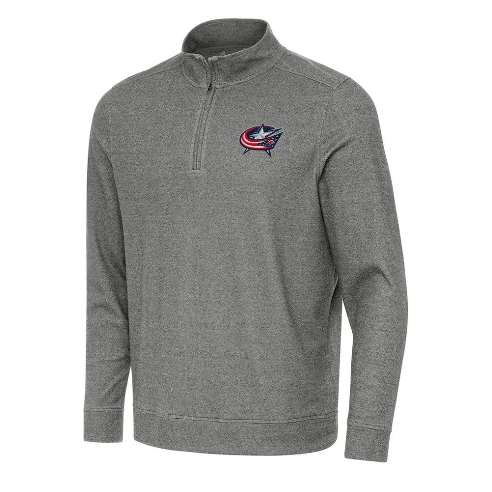 Columbus Blue Jackets Antigua Subtle Quarter-Zip Sweatshirt - Heather Black | US 202236186