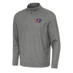 Columbus Blue Jackets Antigua Subtle Quarter-Zip Sweatshirt - Heather Black | US 202236186