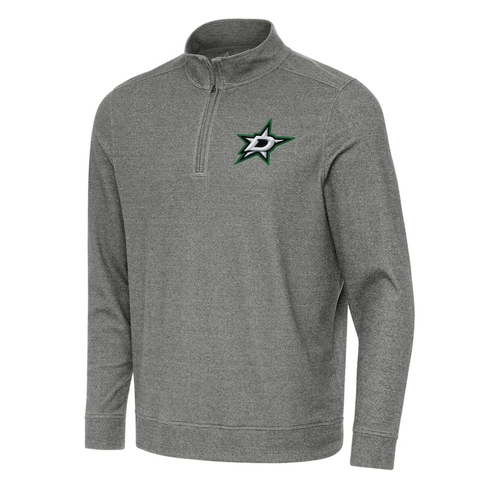 Dallas Stars Antigua Subtle Quarter-Zip Sweatshirt - Heather Black | US 202236191