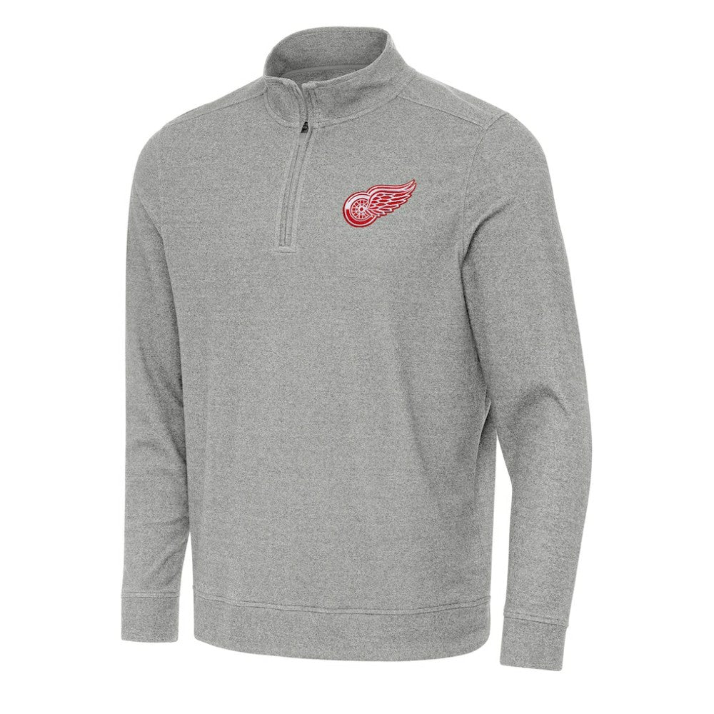 Detroit Red Wings Antigua Subtle Quarter-Zip Sweatshirt - Heather Gray | US 202236192