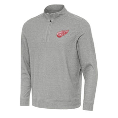 Detroit Red Wings Antigua Subtle Quarter-Zip Sweatshirt - Heather Gray | US 202236192