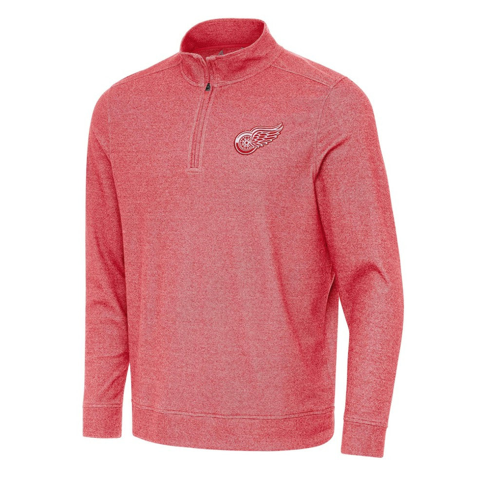 Detroit Red Wings Antigua Subtle Quarter-Zip Sweatshirt - Heather Red | US 202236194