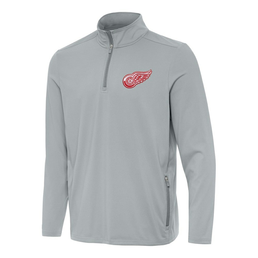 Detroit Red Wings Antigua Perilous Quarter-Zip Sweatshirt - Gray | US 202236198