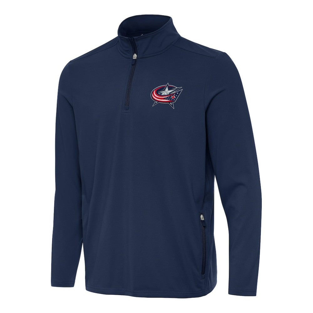 Columbus Blue Jackets Antigua Perilous Quarter-Zip Sweatshirt - Navy | US 202236210