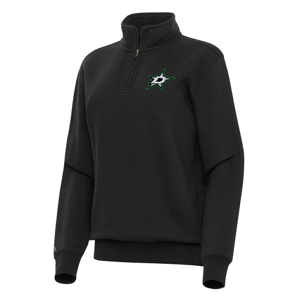 Dallas Stars Antigua Women's Victory Quarter-Zip Sweatshirt - Black | US 202236260