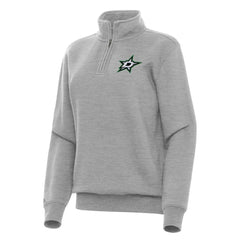 Dallas Stars Antigua Women's Victory Quarter-Zip Sweatshirt - Heather Gray | US 202236262