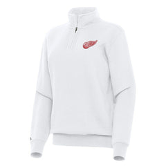 Detroit Red Wings Antigua Women's Victory Quarter-Zip Sweatshirt - White | US 202236263