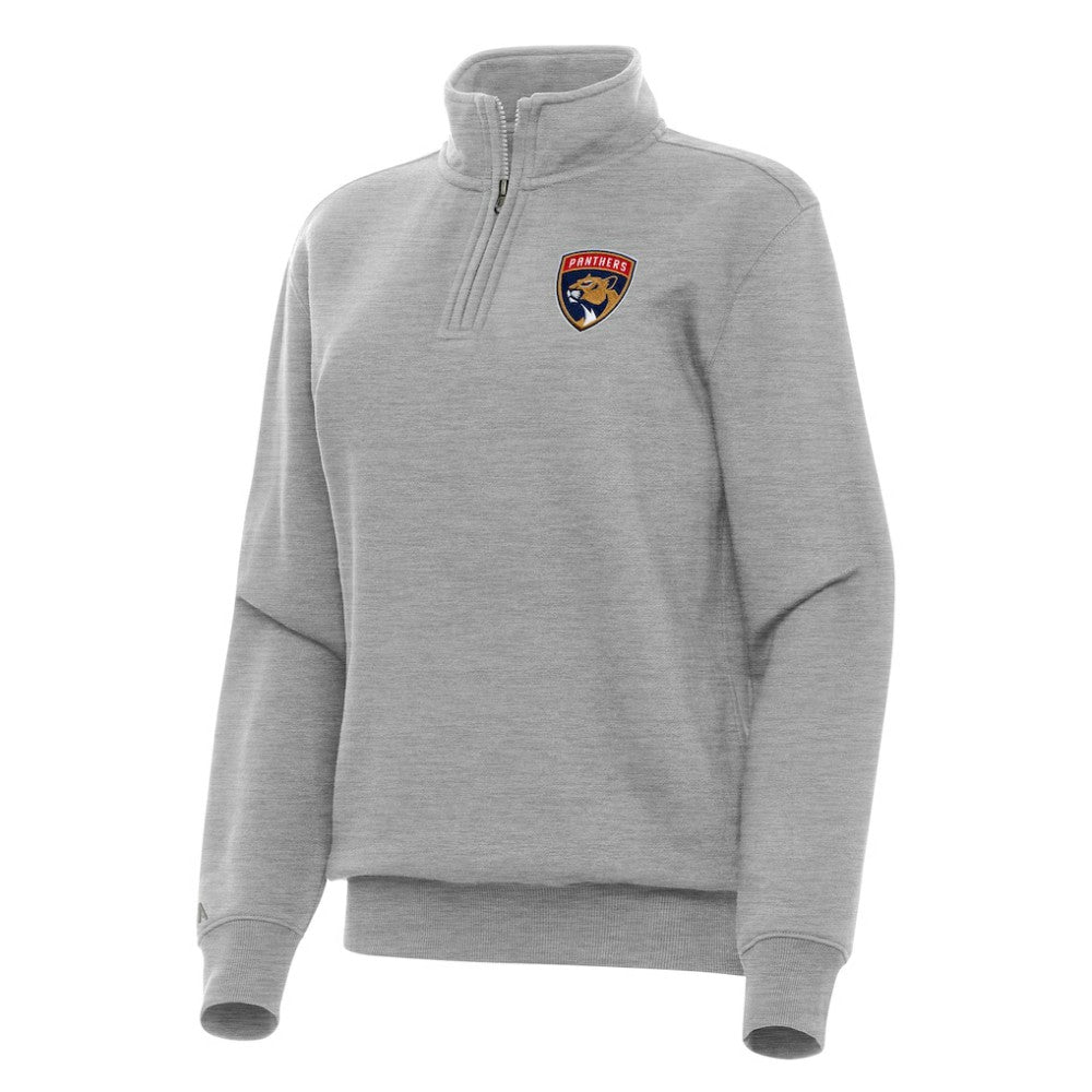 Florida Panthers Antigua Women's Victory Quarter-Zip Sweatshirt - Heather Gray | US 202236277