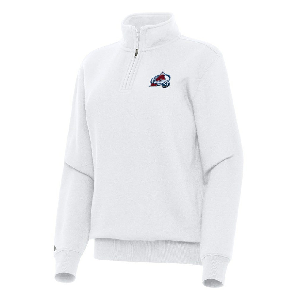 Colorado Avalanche Antigua Women's Victory Quarter-Zip Sweatshirt - White | US 202236278