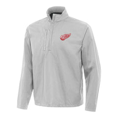 Detroit Red Wings Antigua Brisk Quarter-Zip Windbreaker - Heather Gray | US 202236469