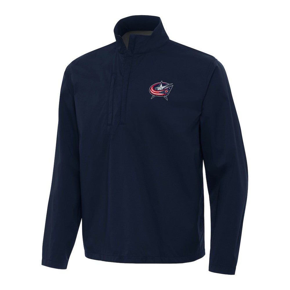 Columbus Blue Jackets Antigua Brisk Quarter-Zip Windbreaker - Navy | US 202236479