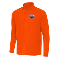 Edmonton Oilers Antigua Intent Quarter-Zip Top - Orange | US 202236554
