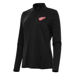 Detroit Red Wings Antigua Women's Reprocess Quarter-Zip Top - Black | US 202236657