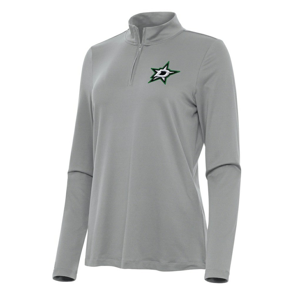 Dallas Stars Antigua Women's Reprocess Quarter-Zip Top - Gray | US 202236664