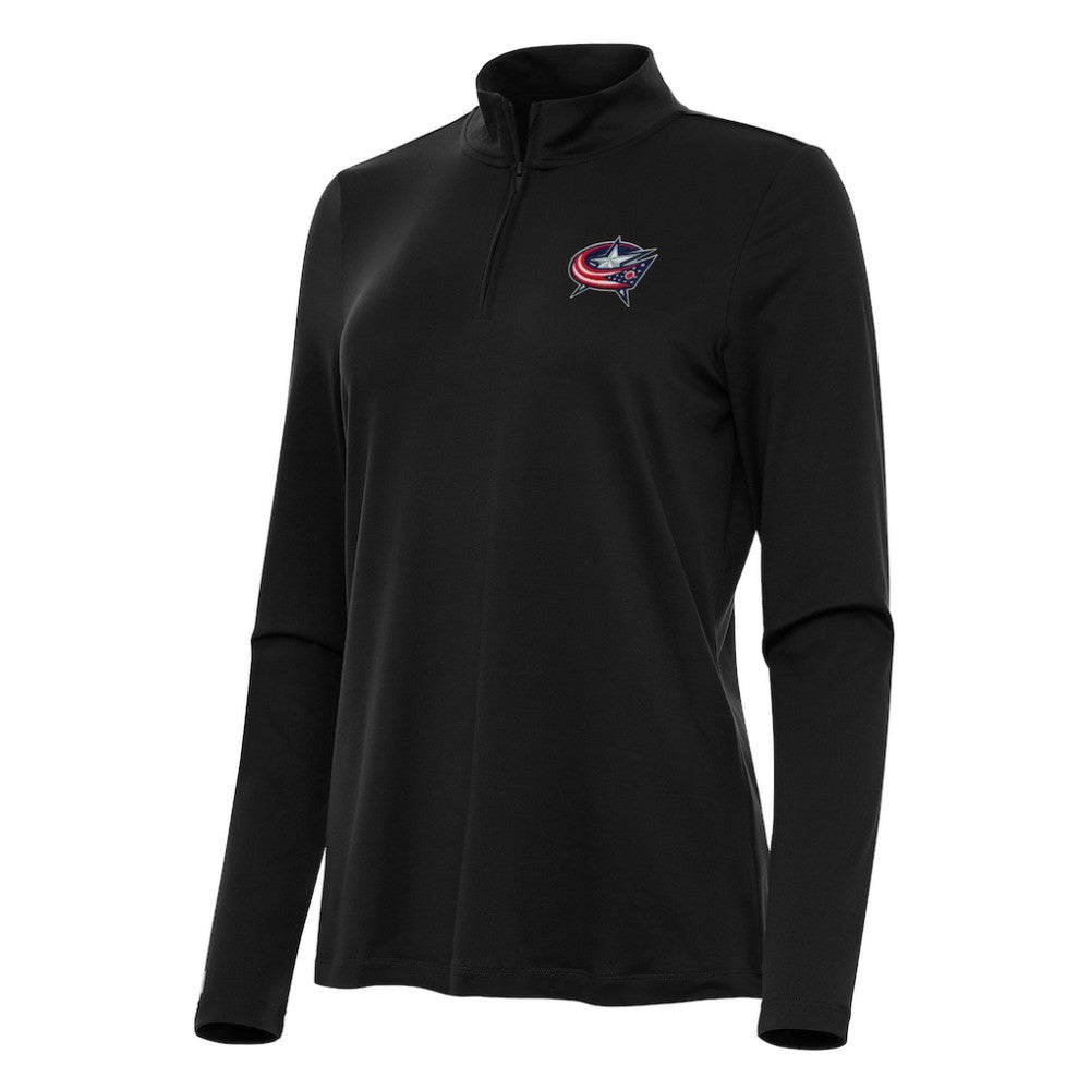 Columbus Blue Jackets Antigua Women's Reprocess Quarter-Zip Top - Black | US 202236677