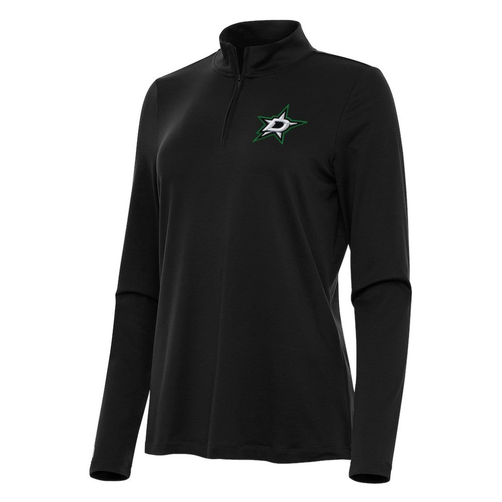 Dallas Stars Antigua Women's Reprocess Quarter-Zip Top - Black | US 202236682