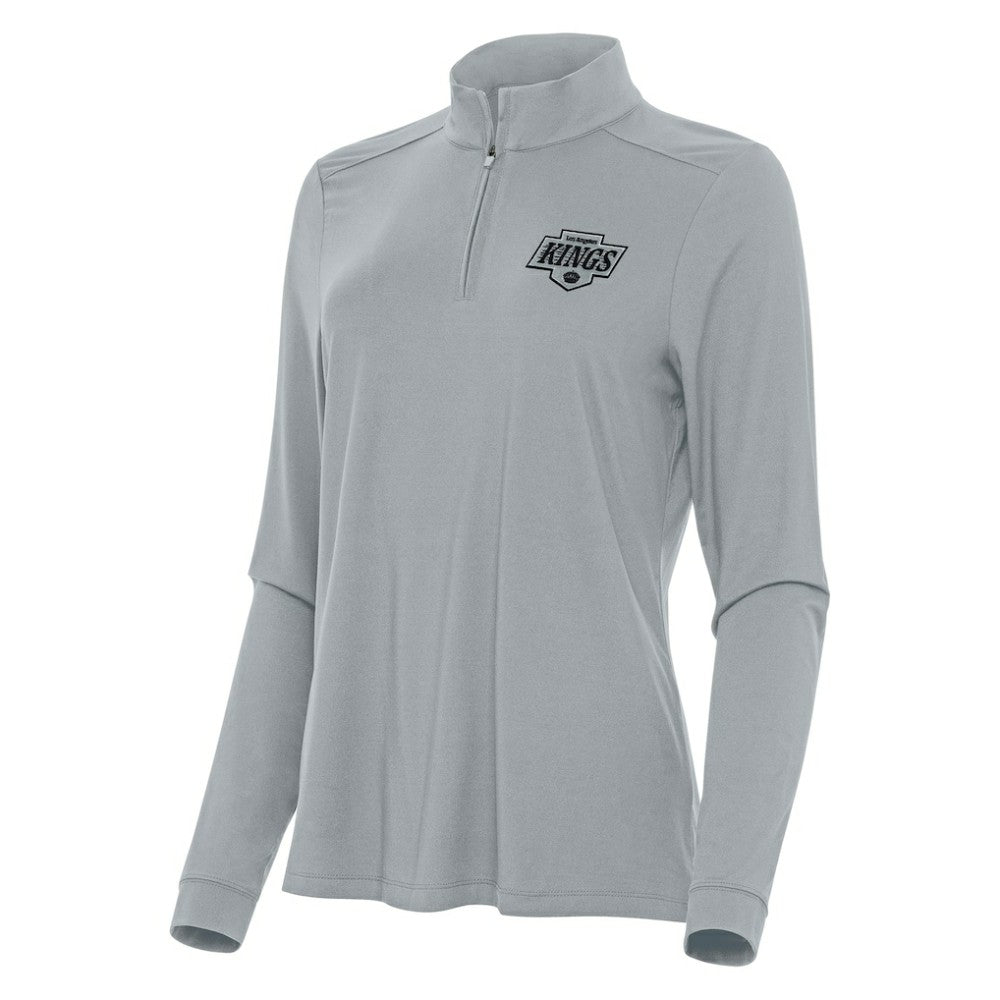 Los Angeles Kings Antigua Women's Intent Quarter-Zip Top - Gray | US 202236835