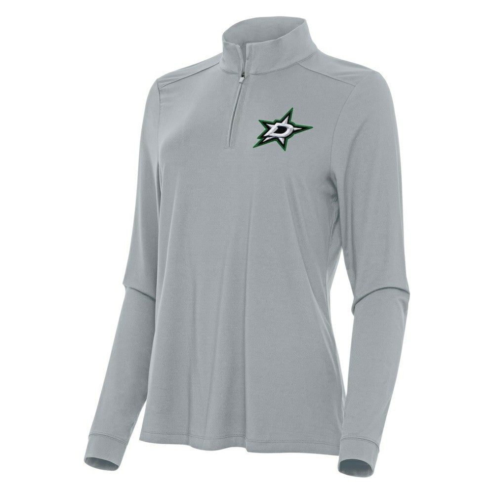 Dallas Stars Antigua Women's Intent Quarter-Zip Top - Gray | US 202236836