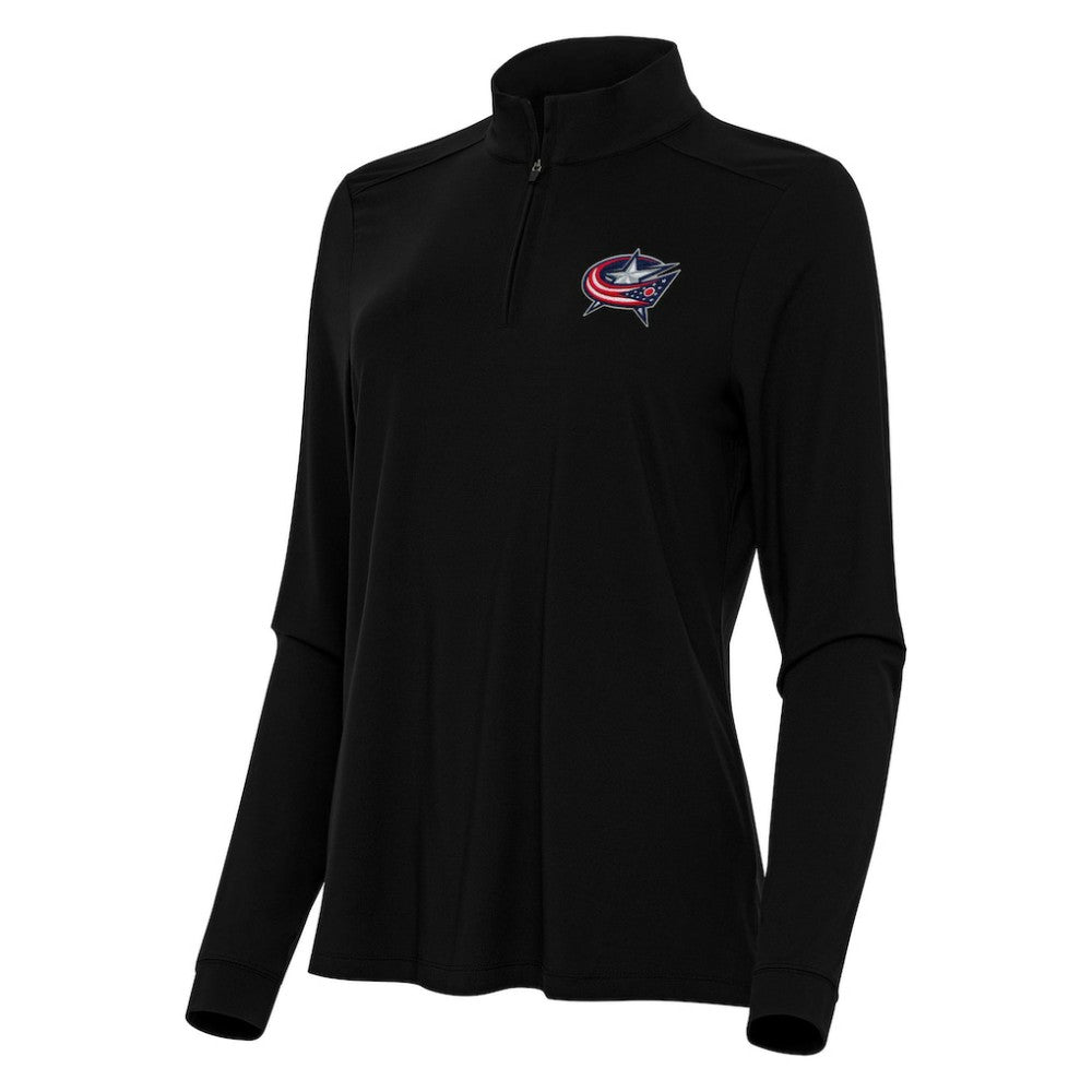 Columbus Blue Jackets Antigua Women's Intent Quarter-Zip Top - Black | US 202236856