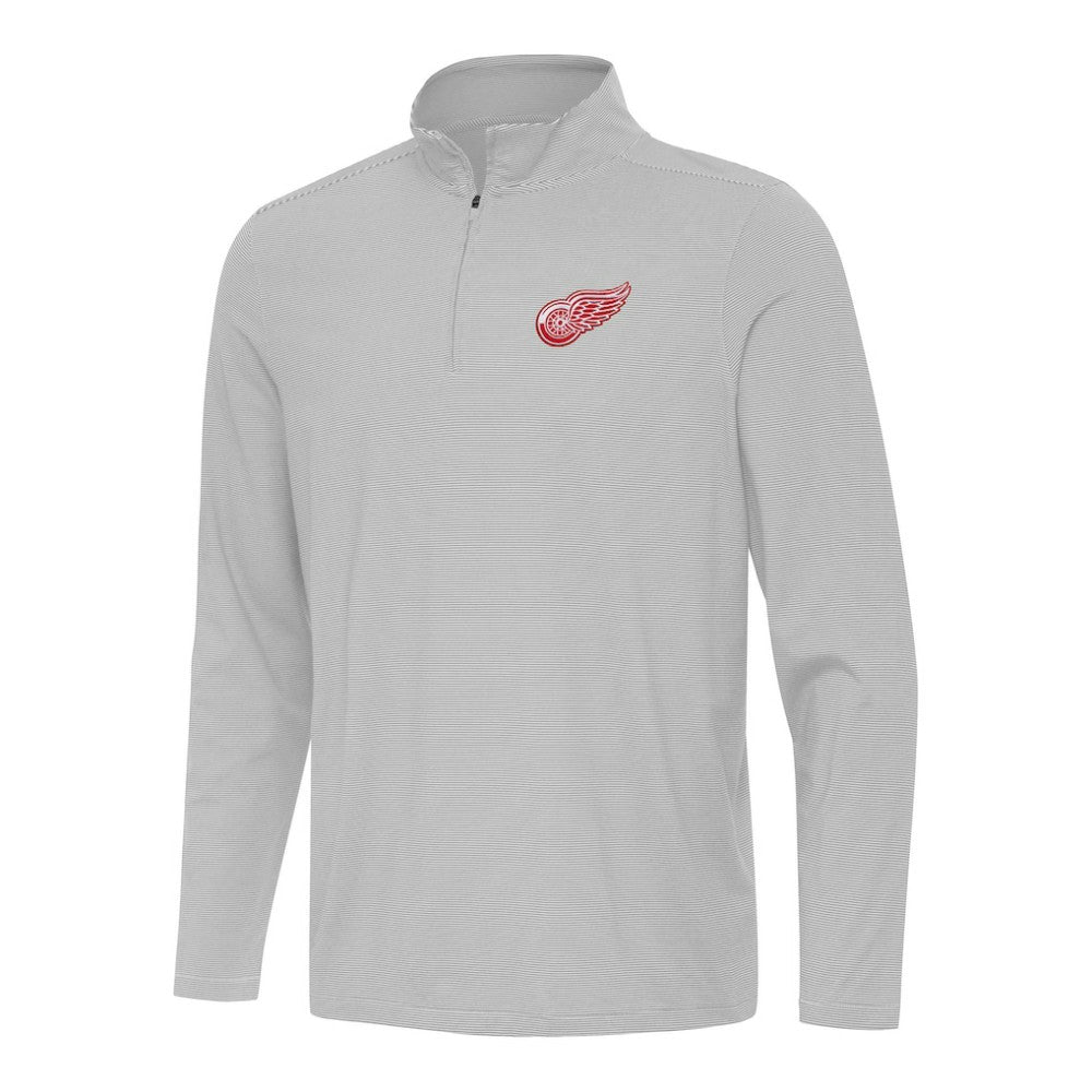 Detroit Red Wings Antigua Twine Quarter-Zip Top - Gray | US 202236912