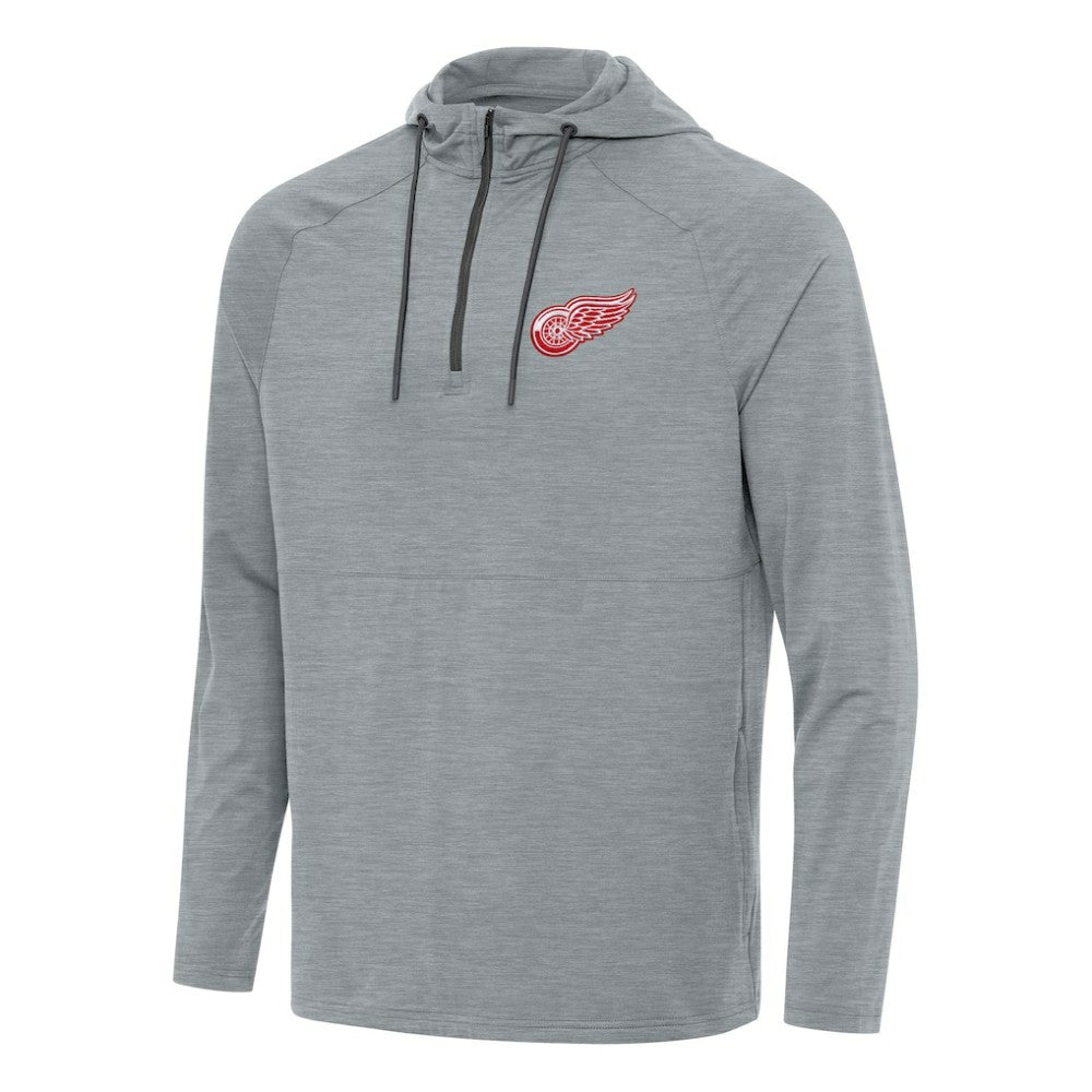 Detroit Red Wings Antigua Spikes Quarter-Zip Hoodie - Heather Gray | US 202237057