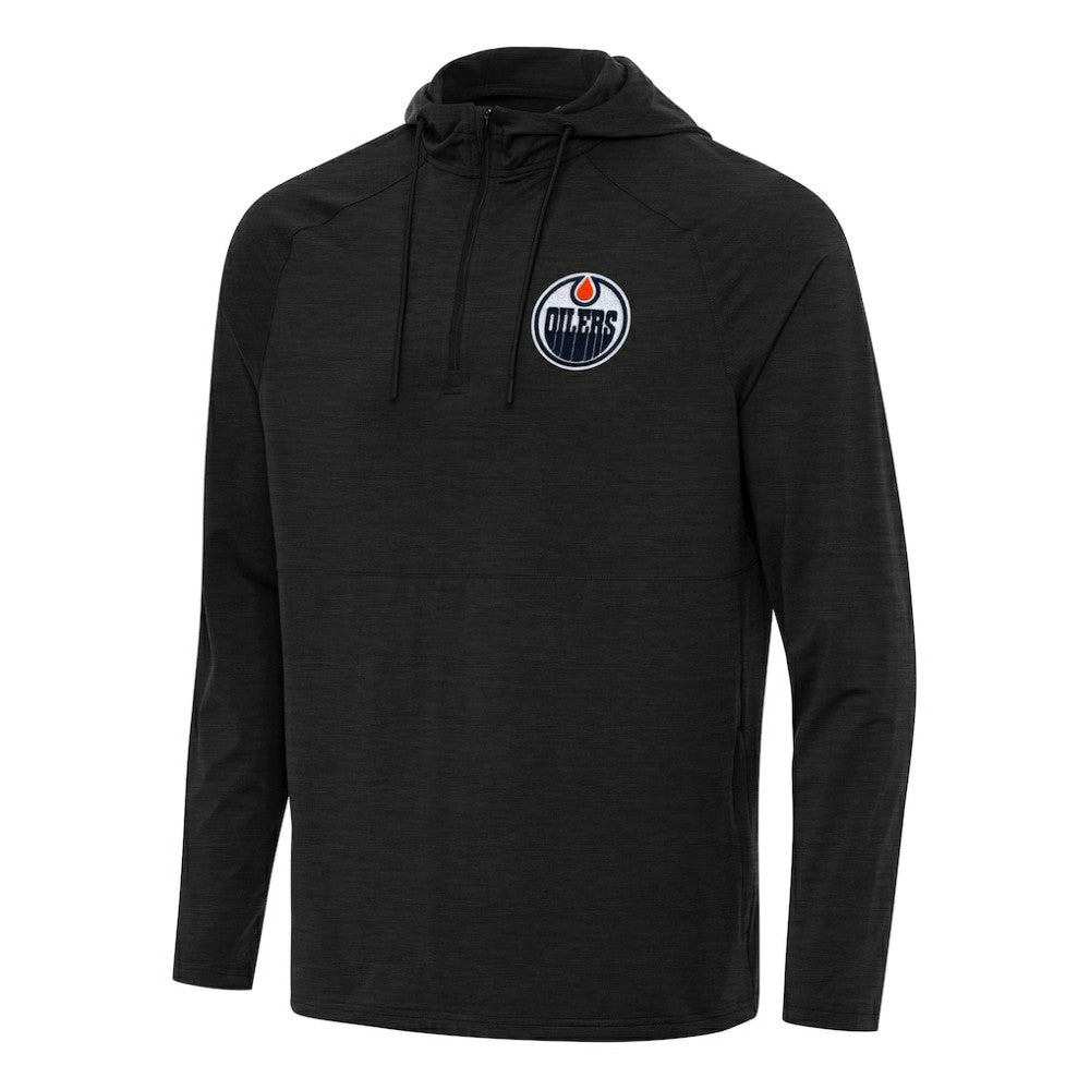 Edmonton Oilers Antigua Spikes Quarter-Zip Hoodie - Heather Black | US 202237060