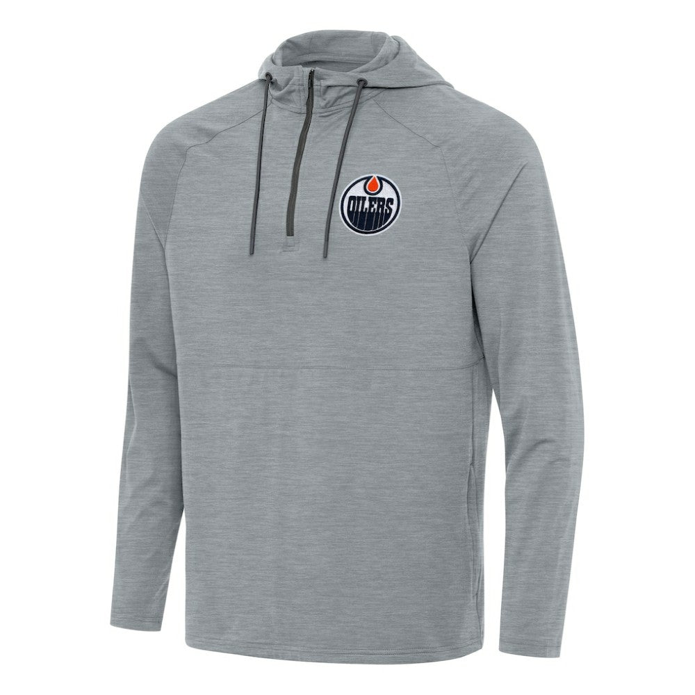 Edmonton Oilers Antigua Spikes Quarter-Zip Hoodie - Heather Gray | US 202237061