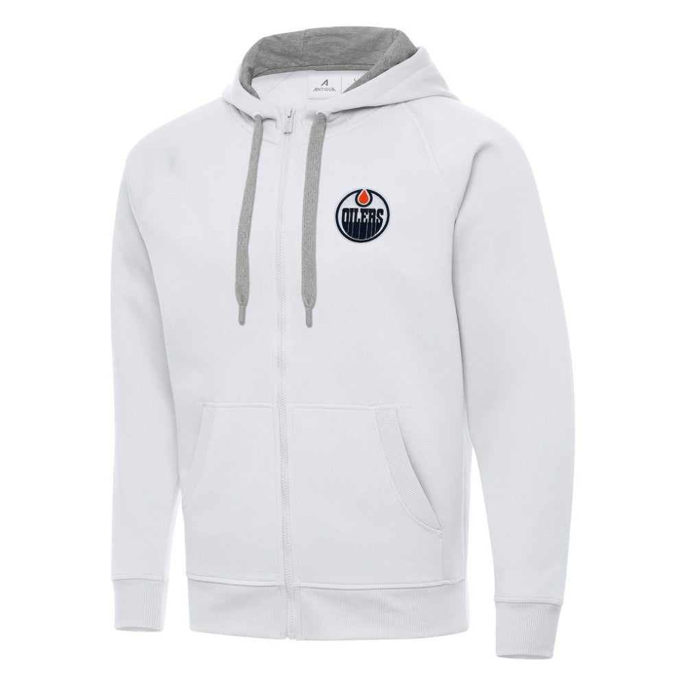 Edmonton Oilers Antigua Big & Tall Victory Full-Zip Hoodie - White | US 202237132