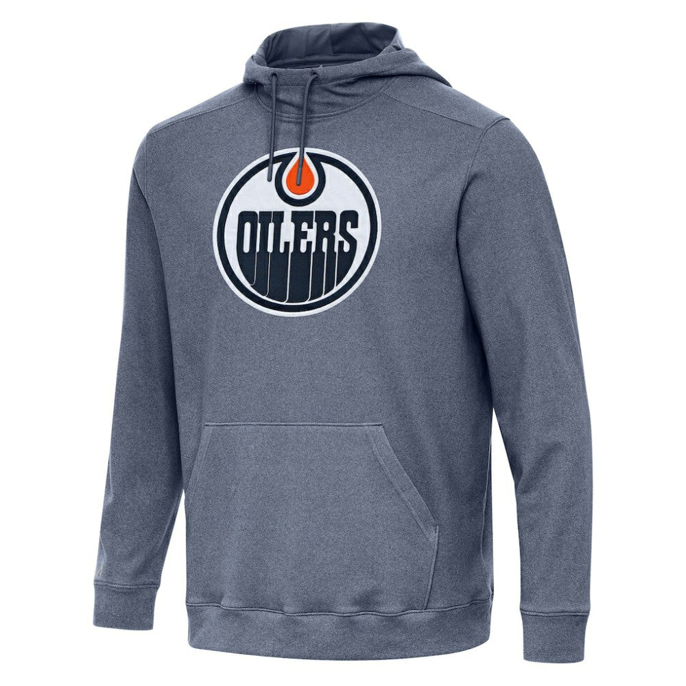 Edmonton Oilers Antigua Cloud Pullover Hoodie - Heather Navy | US 202237212