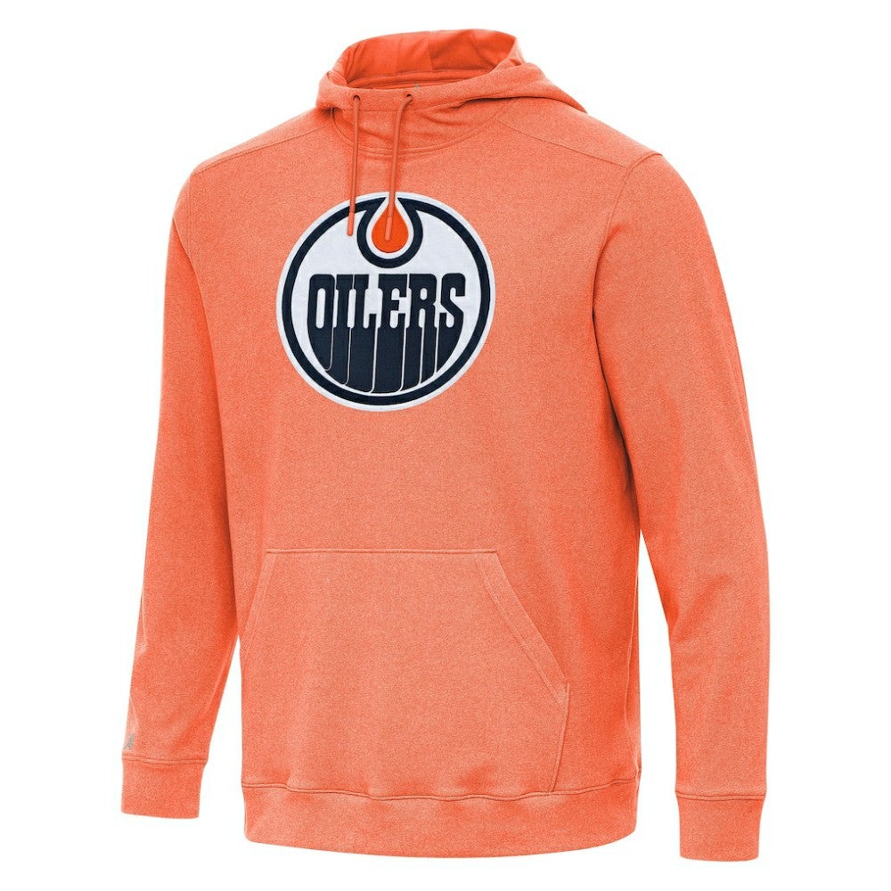 Edmonton Oilers Antigua Cloud Pullover Hoodie - Heather Orange | US 202237216