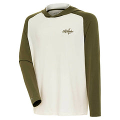 Washington Capitals Antigua Intrepid Sand Raglan Long Sleeve Hoodie T-Shirt - Cream/Olive | US 202253442