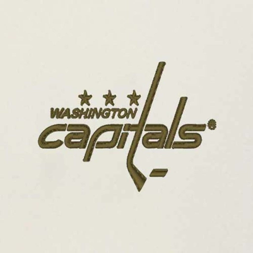 Washington Capitals Antigua Intrepid Sand Raglan Long Sleeve Hoodie T-Shirt - Cream/Olive | US 202253442