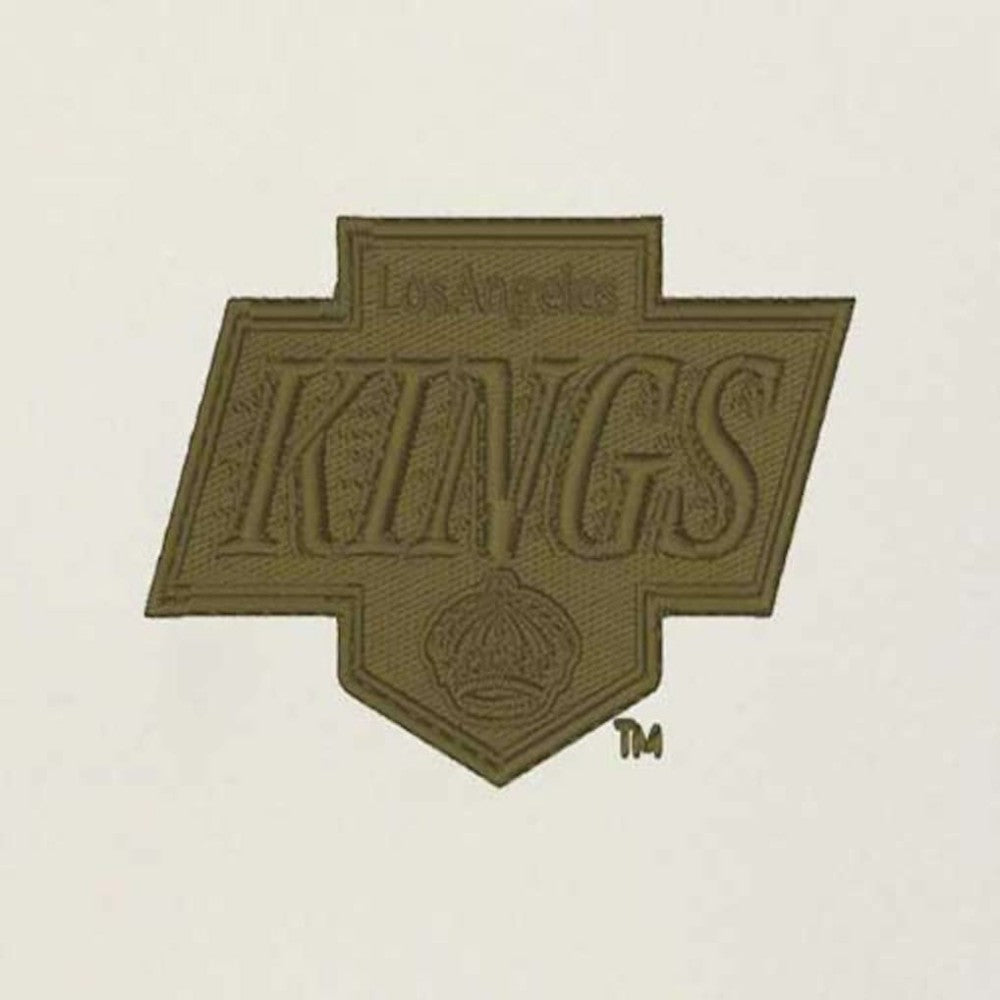 Los Angeles Kings Antigua Intrepid Sand Raglan Long Sleeve Hoodie T-Shirt - Cream/Olive | US 202253443