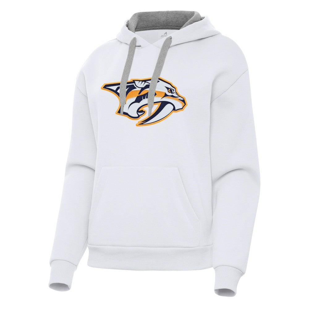 Nashville Predators Antigua Women's Victory Pullover Hoodie - White | US 202253472