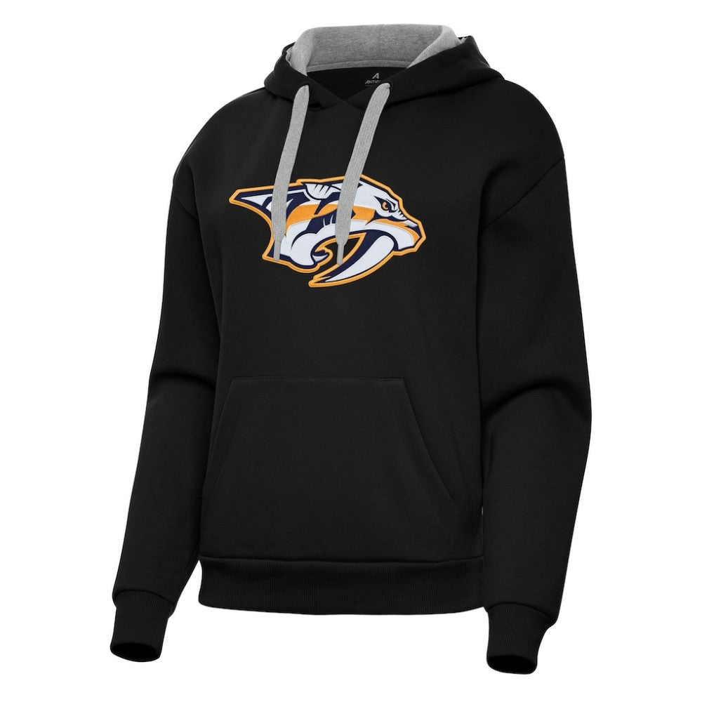 Nashville Predators Antigua Women's Victory Pullover Hoodie - Black | US 202253474