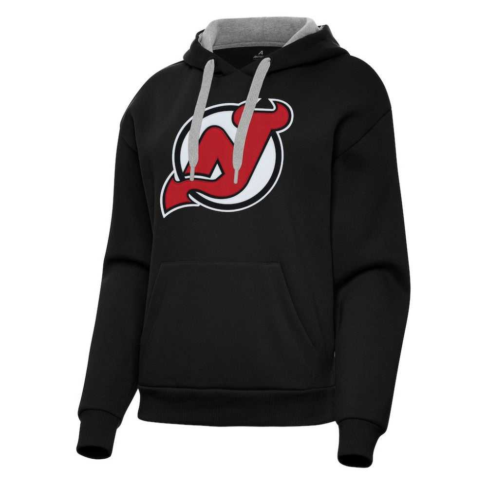 New Jersey Devils Antigua Women's Victory Pullover Hoodie - Black | US 202253479