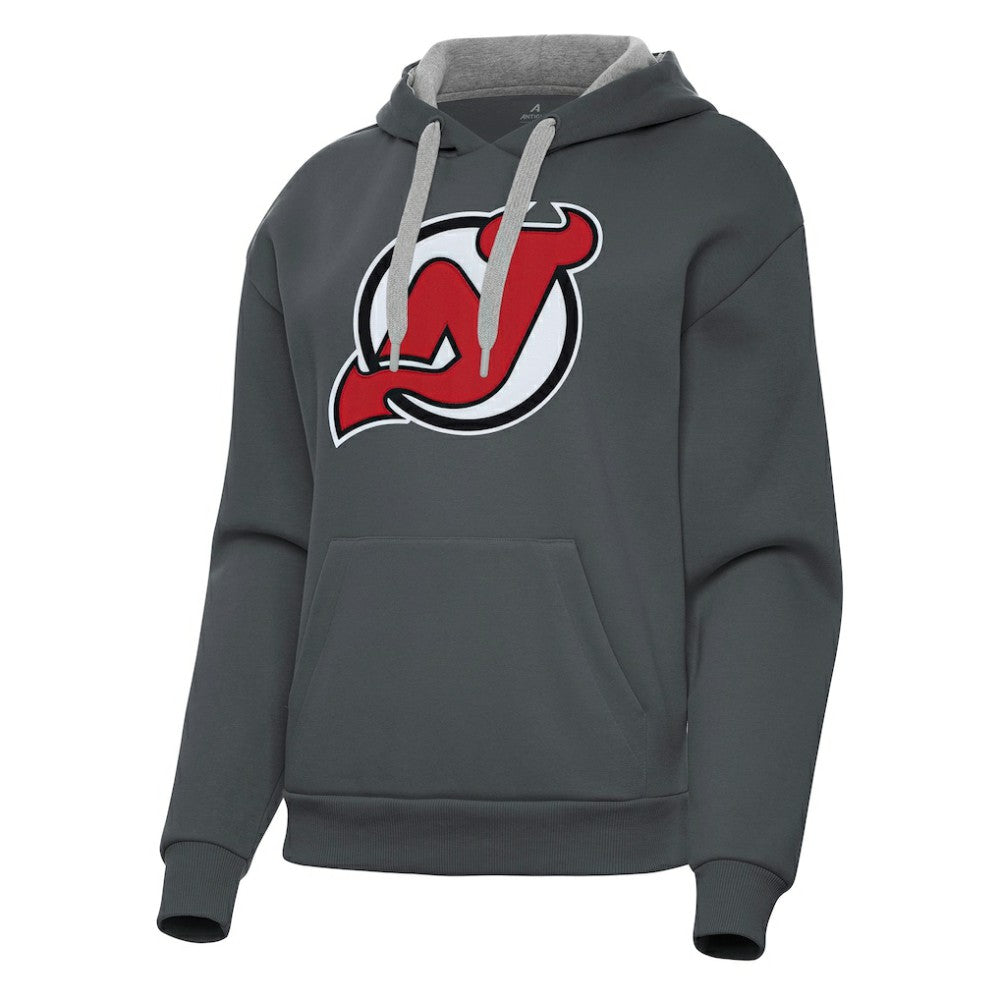 New Jersey Devils Antigua Women's Victory Pullover Hoodie - Charcoal | US 202253482