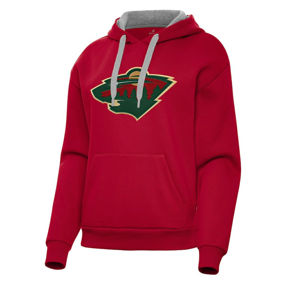 Minnesota Wild Antigua Women's Victory Pullover Hoodie - Red | US 202253490