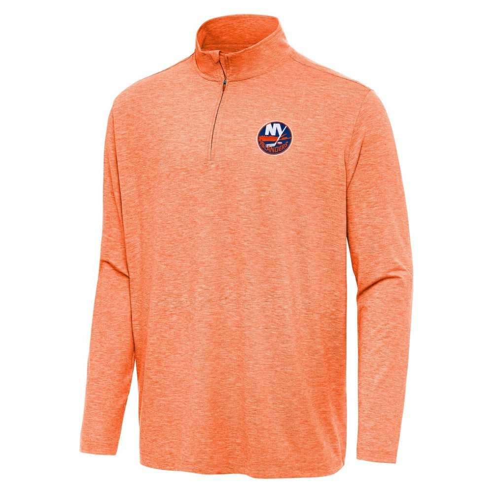 New York Islanders Antigua Hunk Quarter-Zip Top - Heather Orange | US 202253585