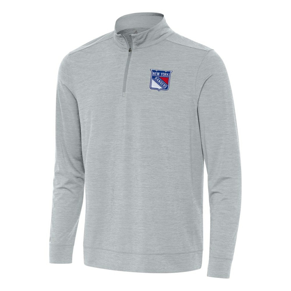 New York Rangers Antigua Bright Quarter-Zip Top - Heather Gray | US 202253703