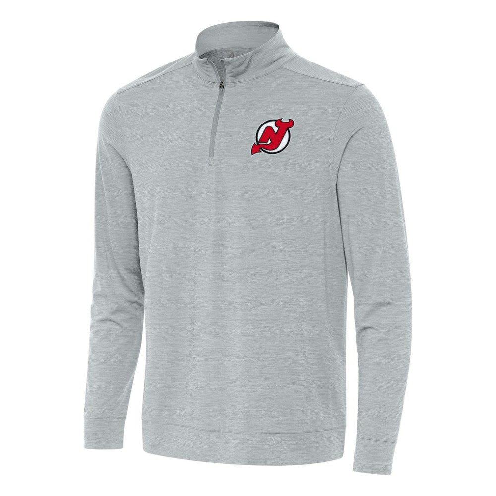 New Jersey Devils Antigua Bright Quarter-Zip Top - Heather Gray | US 202253708