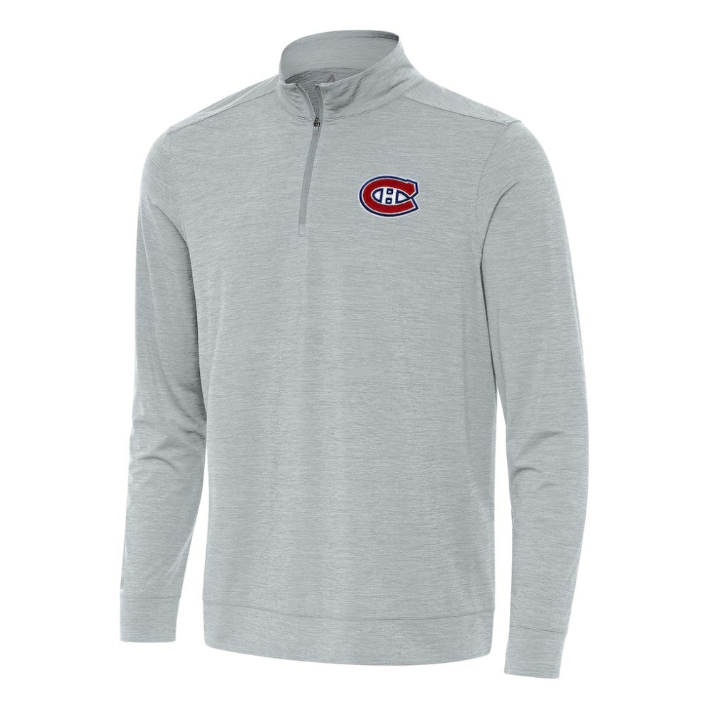 Montreal Canadiens Antigua Bright Quarter-Zip Top - Heather Gray | US 202253711