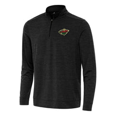 Minnesota Wild Antigua Bright Quarter-Zip Top - Heather Black | US 202253715