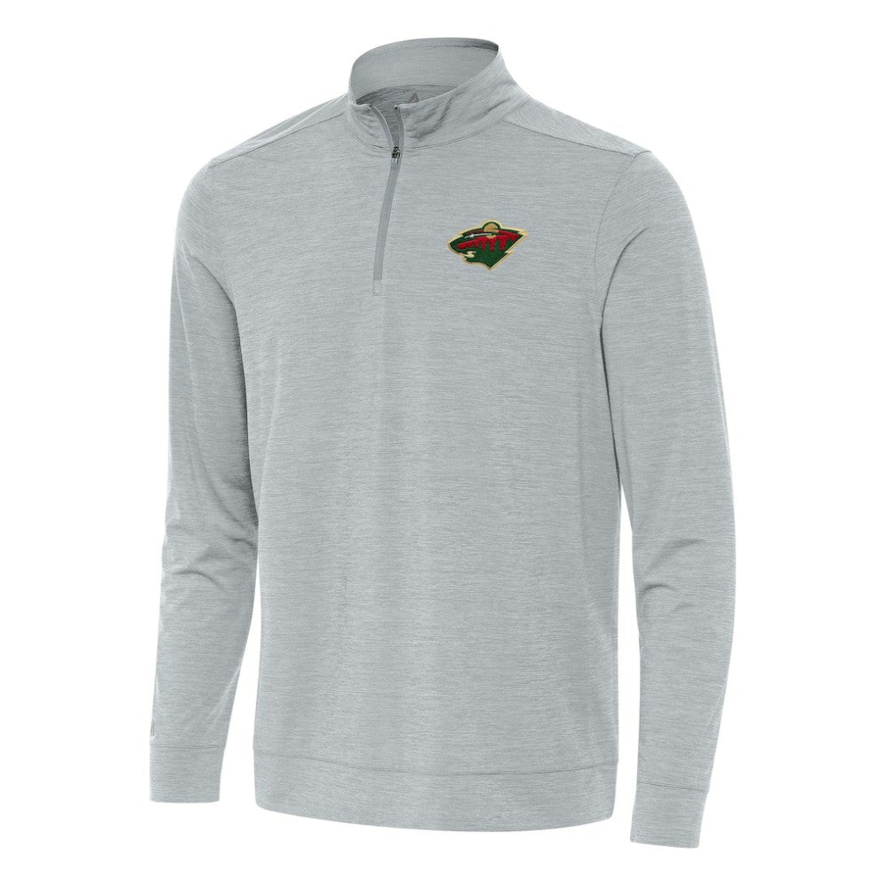 Minnesota Wild Antigua Bright Quarter-Zip Top - Heather Gray | US 202253716