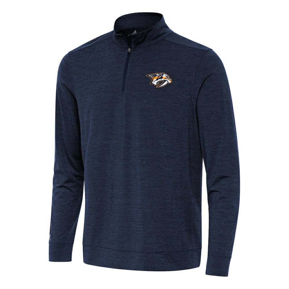 Nashville Predators Antigua Bright Quarter-Zip Top - Heather Navy | US 202253718