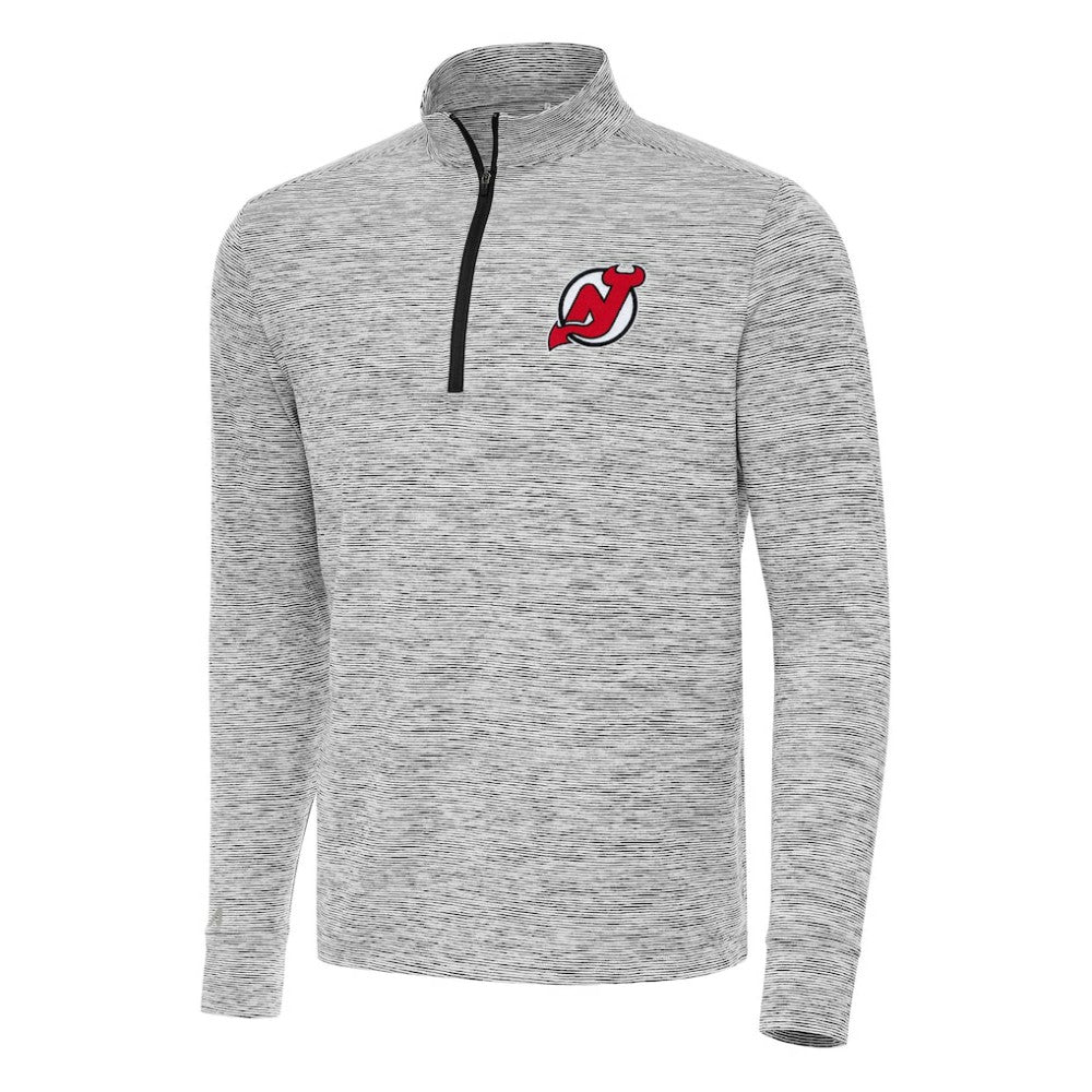 New Jersey Devils Antigua Cause Quarter-Zip Top - Black | US 202253749