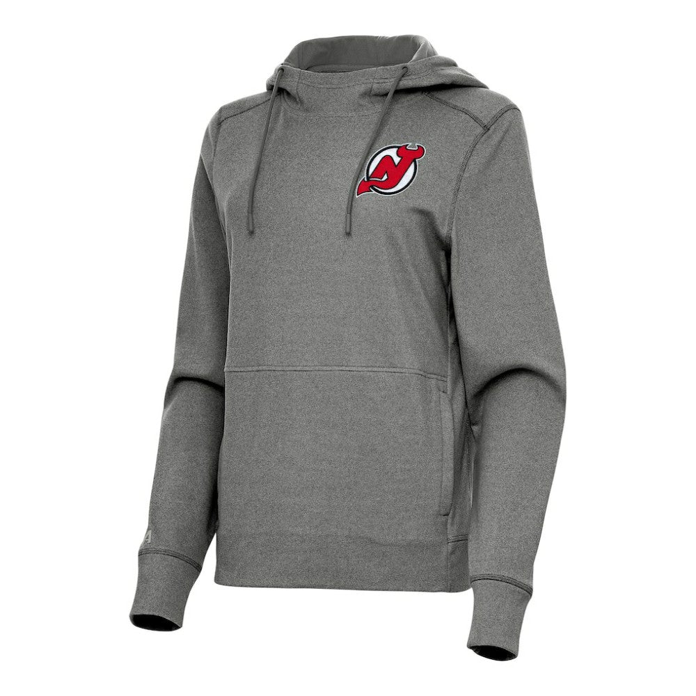 New Jersey Devils Antigua Women's Justice Pullover Hoodie - Heather Black | US 202253881