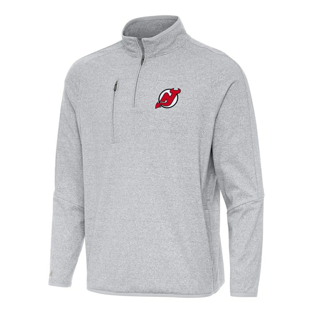 New Jersey Devils Antigua Certain Quarter-Zip Tri-Blend Sweatshirt - Heather Gray | US 202254038